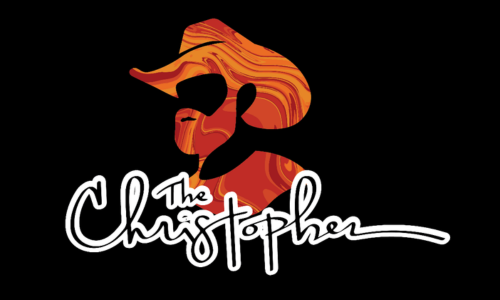 The Christopher Co logo, a filled in silhouette of a bearded man wearing a cowboy hat